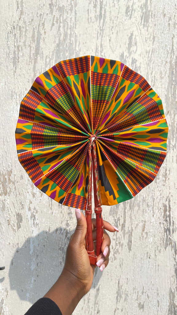 Kente/Ankara Turban Doughnut head wrap, fan and head band