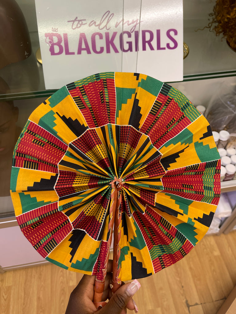 Kente/Ankara Turban Doughnut head wrap, fan and head band