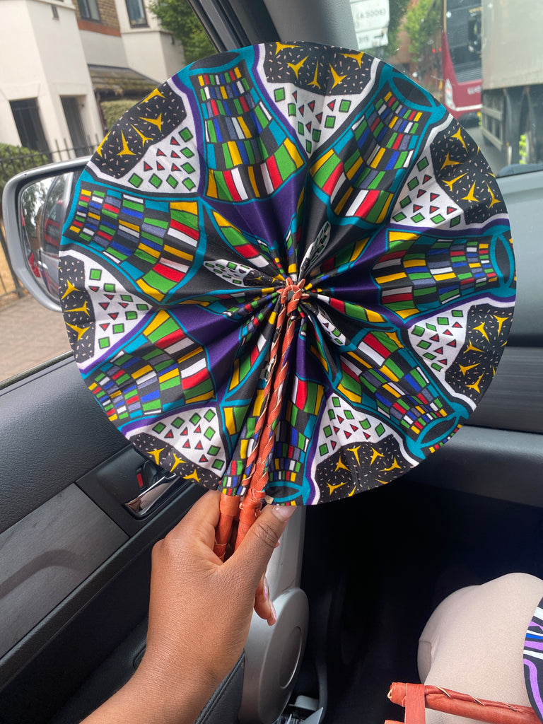 Kente/Ankara Turban Doughnut head wrap, fan and head band