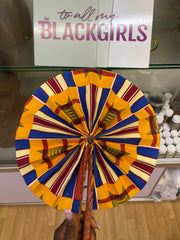 Kente/Ankara Turban Doughnut head wrap, fan and head band