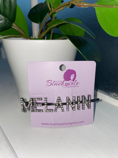 Word/Slogan Hair Clip Diamante Rhinestone  Bobby Pin (Non-Toxic Bling)
