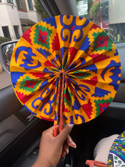 Kente/Ankara Turban Doughnut head wrap, fan and head band